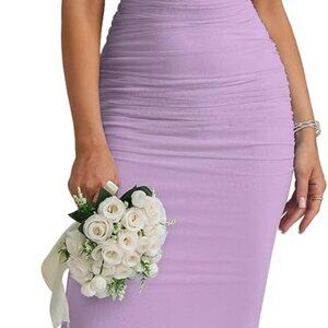 Off The Shoulder Maxi Long Dress Corset Ruched Bodycon Formal Wedding Guest Dres